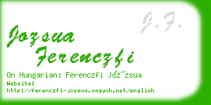 jozsua ferenczfi business card